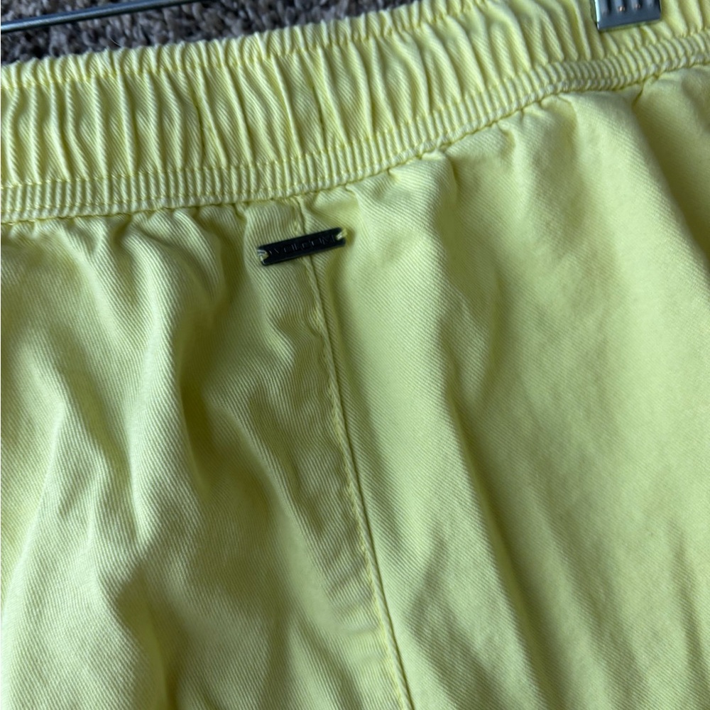 Volcom Women's Drawstring Bright Yellow Shorts - Picture 10 of 10